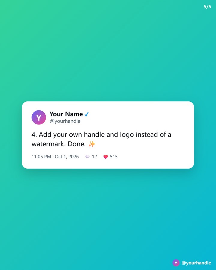 Your handle and logo, not ours