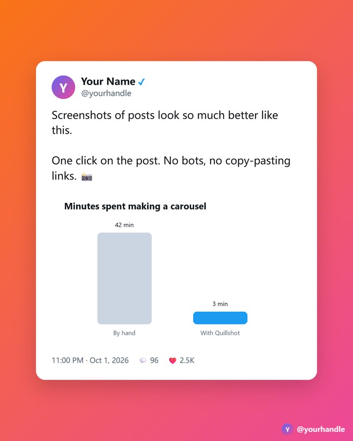 A post turned into a clean image with Quillshot